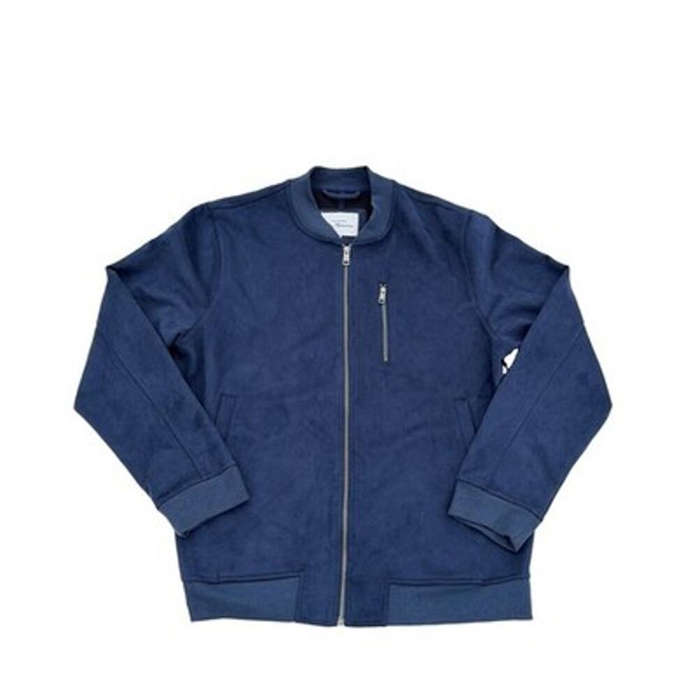 Ben Sherman Men’s Faux Suede Blue Bomber Jacket Size large